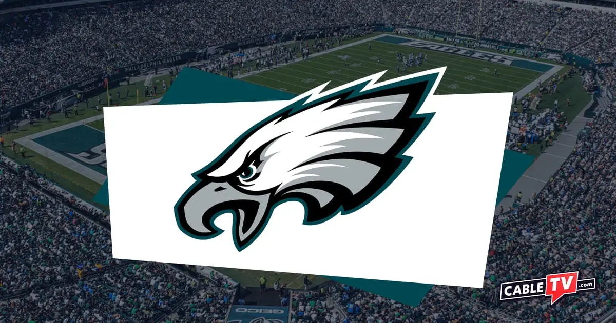 Philadelphia Eagles logo over image of Lincoln Financial Field.