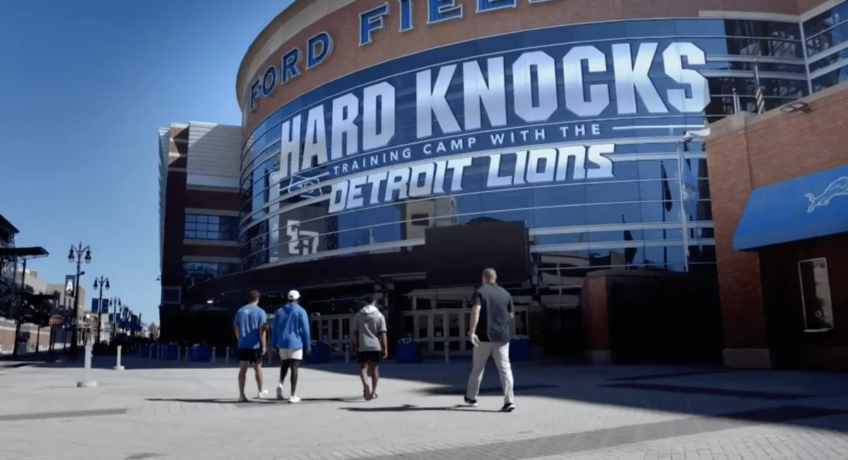 Detroit Lions Hard Knocks title card.