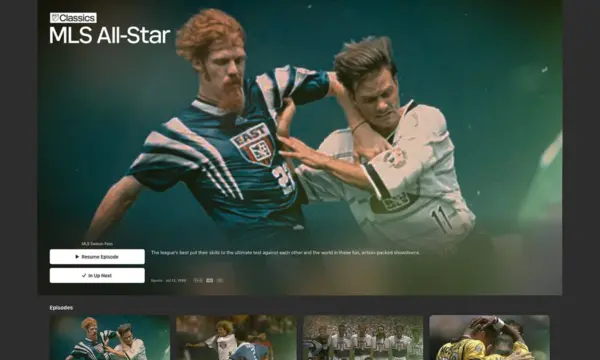 The MLS All-Star show page on MLS Season Pass.