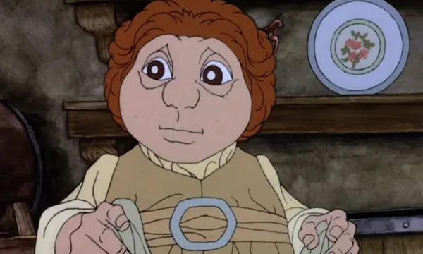 An animated version of Bilbo Baggins, a hobbit with large eyes.