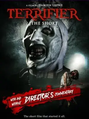 Movie poster for the 2011 Terrifier 2011 short film shows an evil clown.