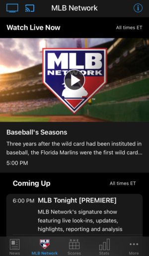 MLB Network DirecTV Blaze 4KProduction Trail With Weekly Showcase Series